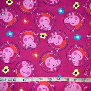 NEW Papa Pig Pink 100% Cotton Sold by 1/2 Yard More Available